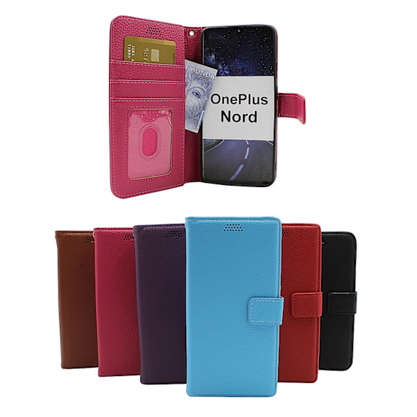 New Standcase Wallet OnePlus Nord (Svart) Ljusblå
