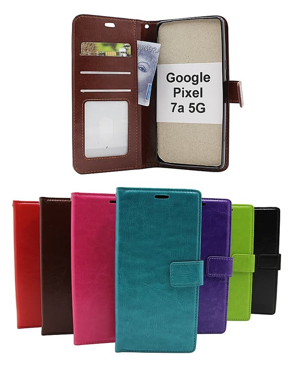 Crazy Horse Wallet Google Pixel 7a 5G Lila