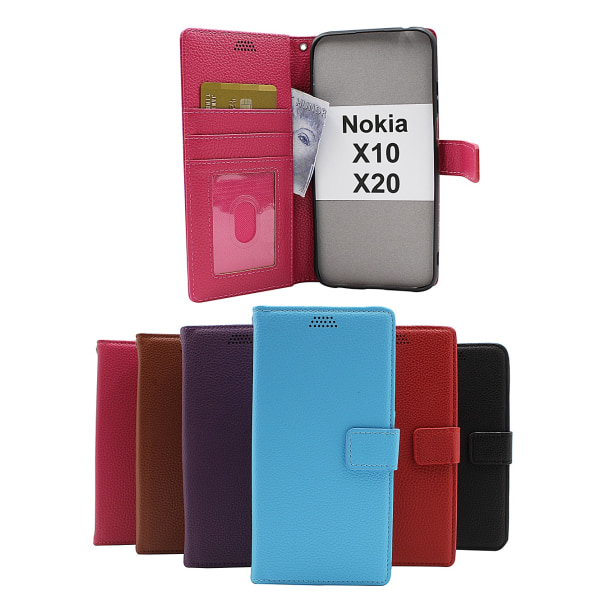 New Standcase Wallet Nokia X10 / Nokia X20 Svart