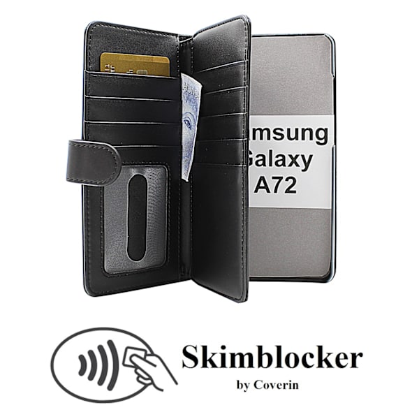 Skimblocker XL Wallet Samsung Galaxy A72 Svart