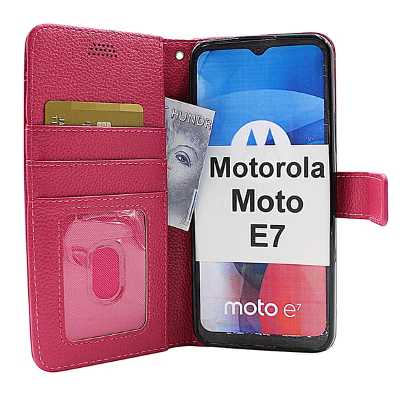 New Standcase Wallet Motorola Moto E7 Ljusblå