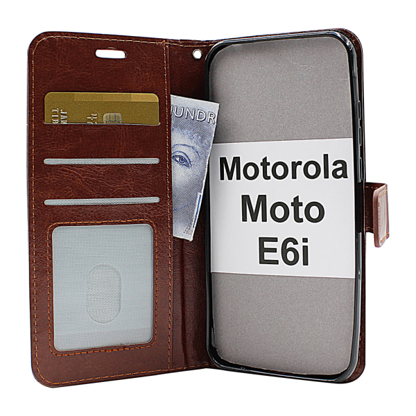 Crazy Horse Wallet Motorola Moto E6i Svart