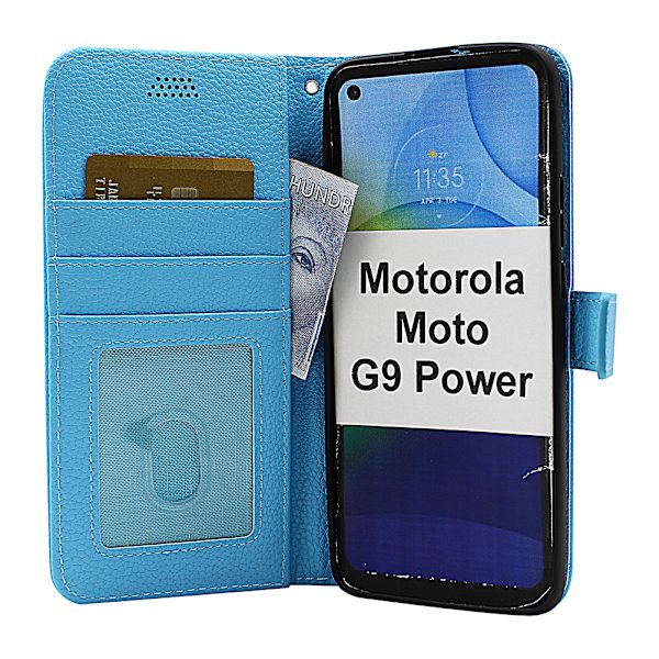 New Standcase Wallet Motorola Moto G9 Power Svart