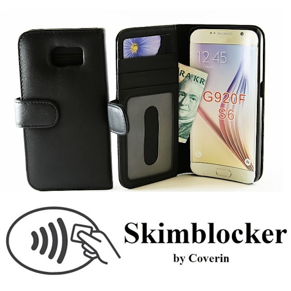 Skimblocker Plånboksfodral Samsung Galaxy S6 (SM-G920F) Svart