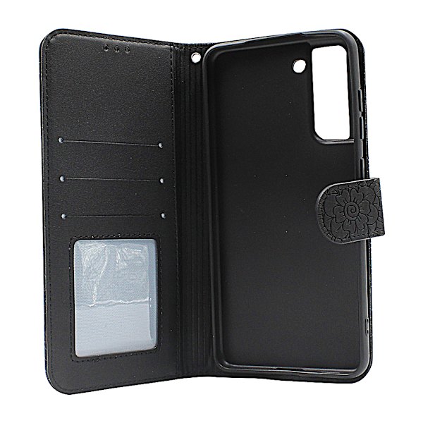 Flower Standcase Wallet Samsung Galaxy S21 FE 5G (SM-G990B) Svart