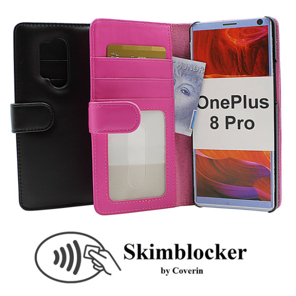 Skimblocker Plånboksfodral OnePlus 8 Pro Hotpink