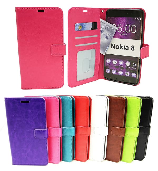 Crazy Horse Wallet Nokia 8 Lila