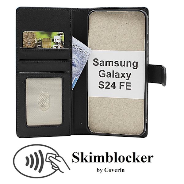 Skimblocker Samsung Galaxy S24 FE Magnet Plånboksfodral Svart