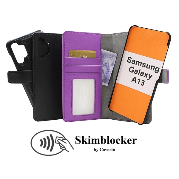 Skimblocker Magnet Fodral Samsung Galaxy A13 (A135F/DS) Lila