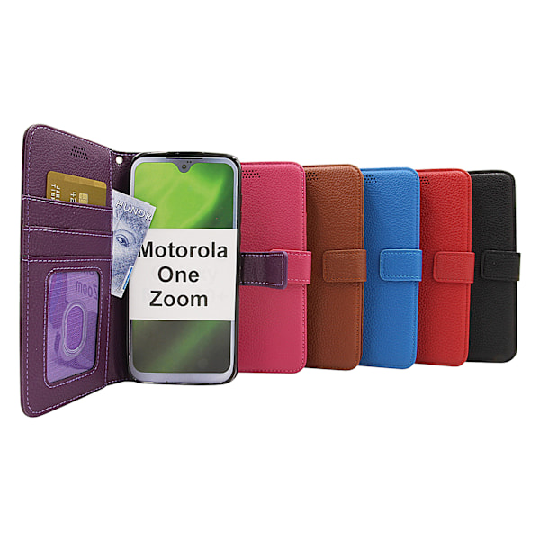 New Standcase Wallet Motorola One Zoom Röd