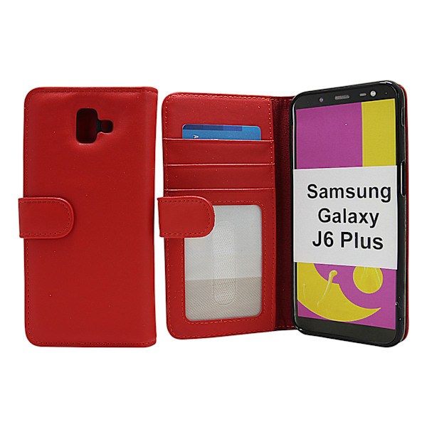 Skimblocker Plånboksfodral Samsung Galaxy J6 Plus (J610FN) Röd