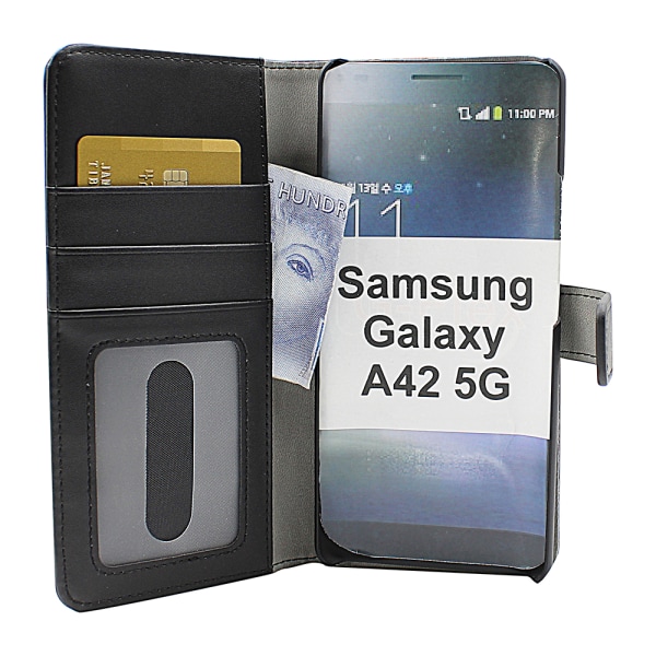 Skimblocker Magnet Fodral Samsung Galaxy A42 5G Hotpink