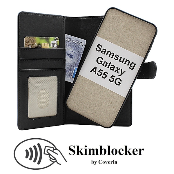 Skimblocker Magnet Fodral Samsung Galaxy A55 5G Brun