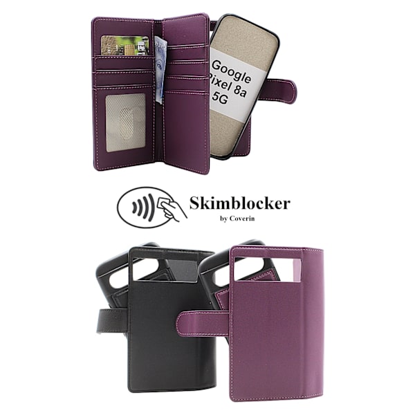 Skimblocker Google Pixel 8a 5G XL Magnet Plånboksfodral Svart