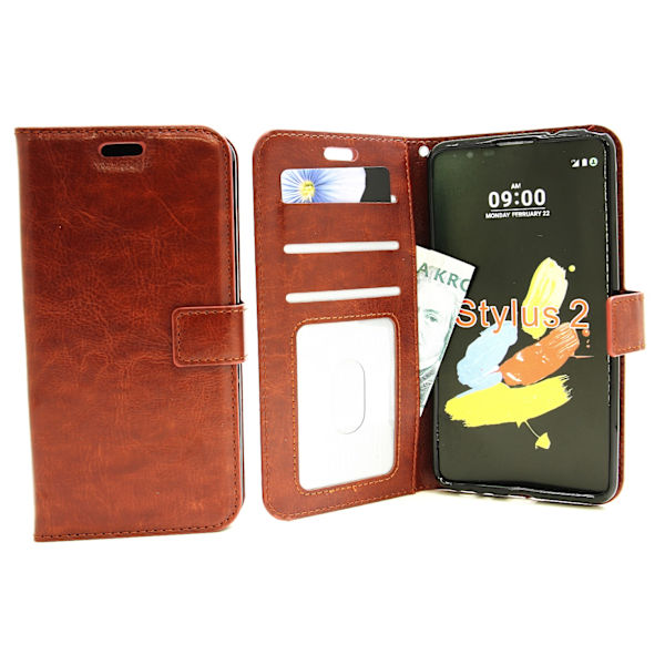 Crazy Horse Wallet LG Stylus 2 (K520) Brun