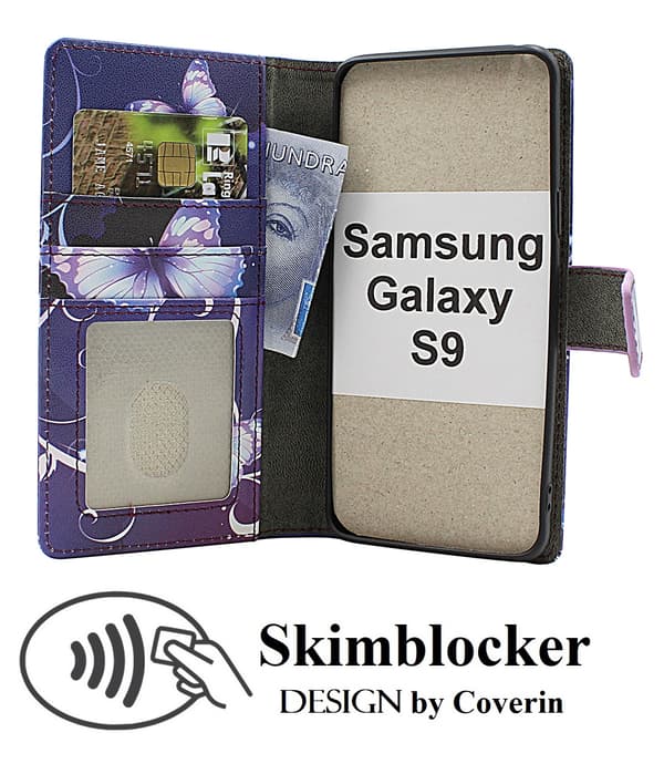 Skimblocker Samsung Galaxy S9 Plånboksfodral Design
