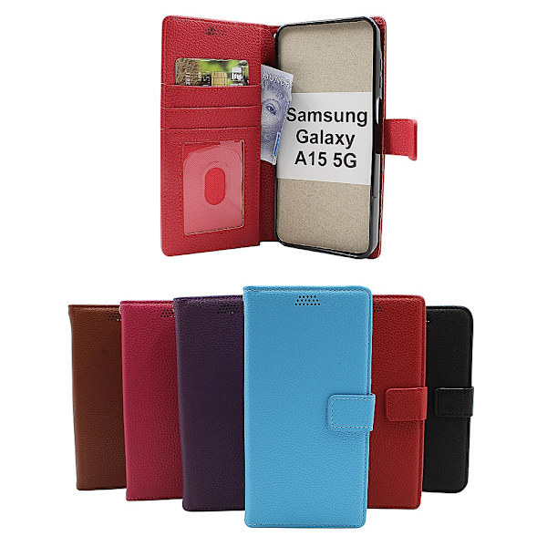 New Standcase Wallet Samsung Galaxy A15 5G Ljusblå