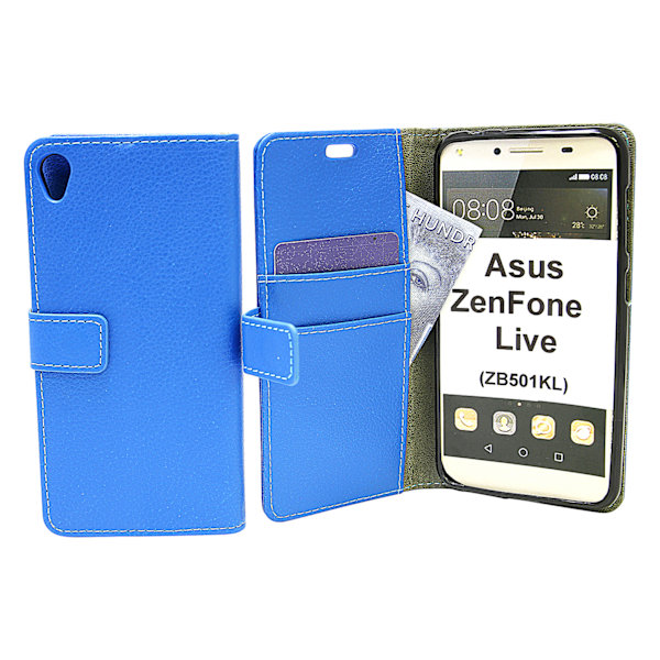Standcase Wallet Asus ZenFone Live (ZB501KL) Blå