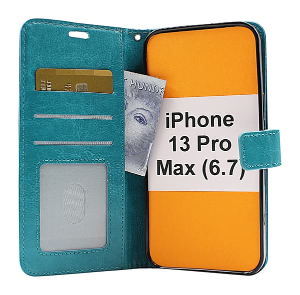 Crazy Horse Wallet iPhone 13 Pro Max (6.7) Hotpink