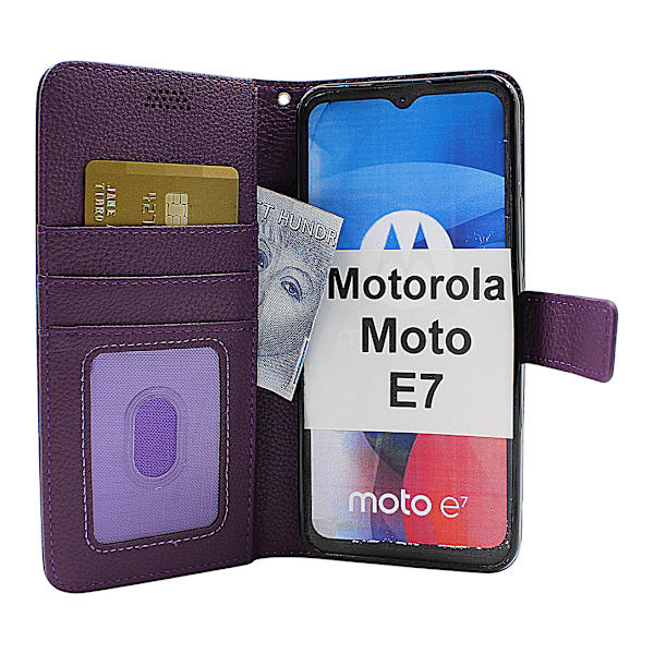New Standcase Wallet Motorola Moto E7 Ljusblå