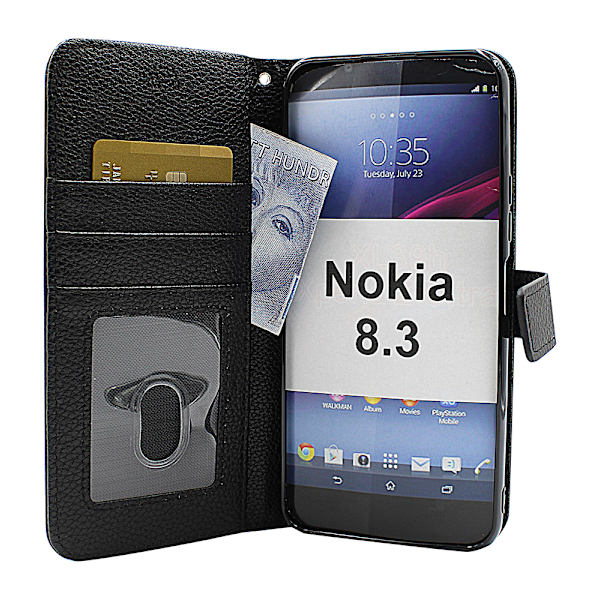 New Standcase Wallet Nokia 8.3 Röd