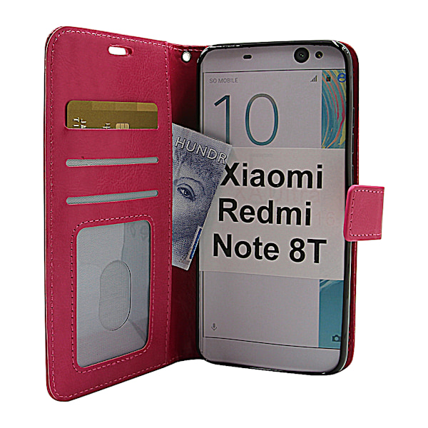 Crazy Horse Wallet Xiaomi Redmi Note 8T Hotpink