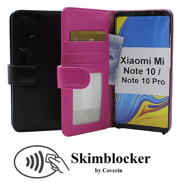 Skimblocker Plånboksfodral Xiaomi Mi Note 10 / Note 10 Pro Svart