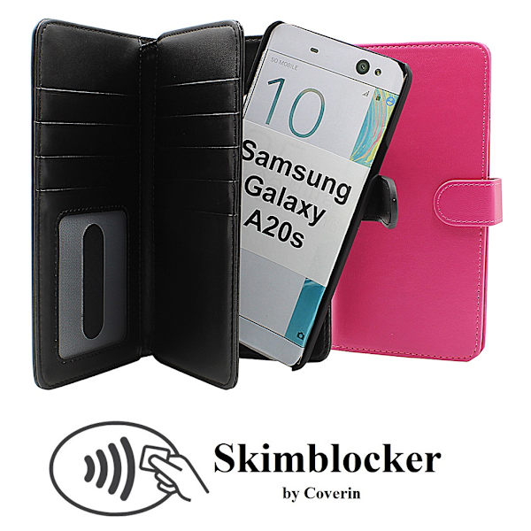 Skimblocker XL Magnet Wallet Samsung Galaxy A20s (A207F/DS) Svart