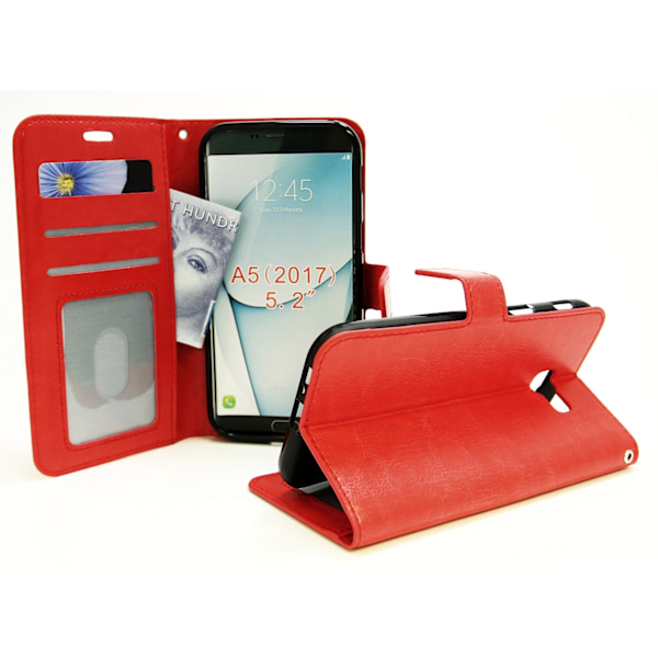 Crazy Horse Wallet Samsung Galaxy A5 2017 (A520F) Röd