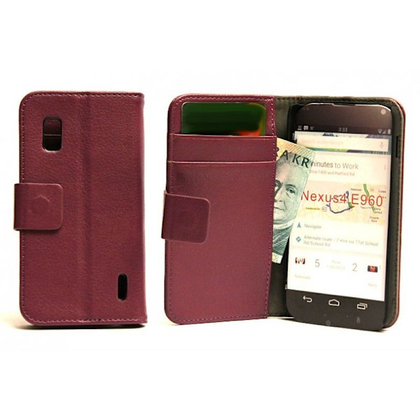Plånboksfodral LG Google Nexus 4 Röd