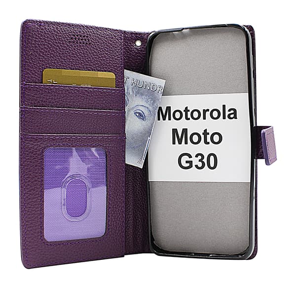 New Standcase Wallet Motorola Moto G30 Röd