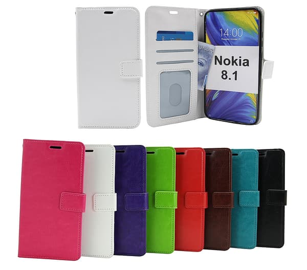 Crazy Horse Wallet Nokia 8.1 Brun