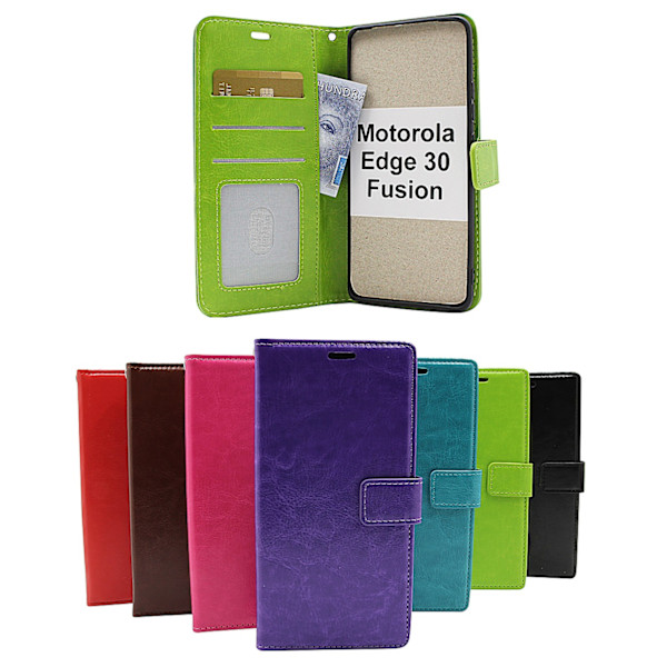 Crazy Horse Wallet Motorola Edge 30 Fusion 5G Grön