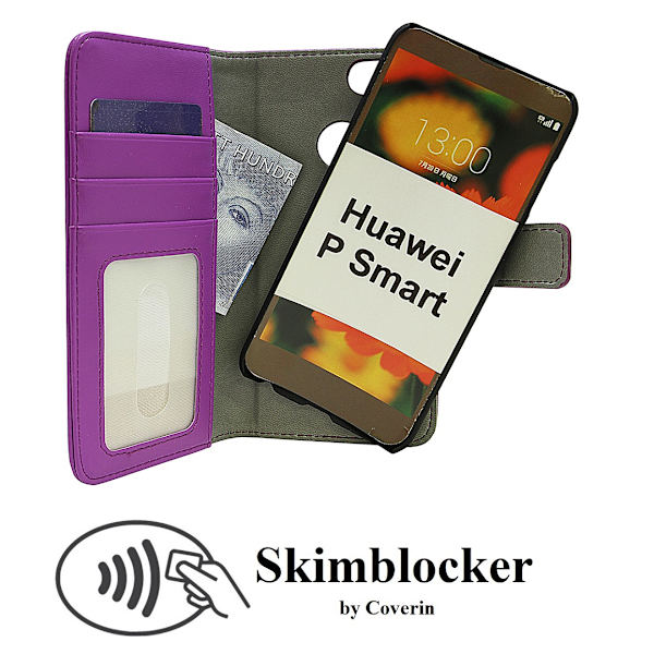 Skimblocker Magnet Wallet Huawei P Smart (FIG-LX1) Lila