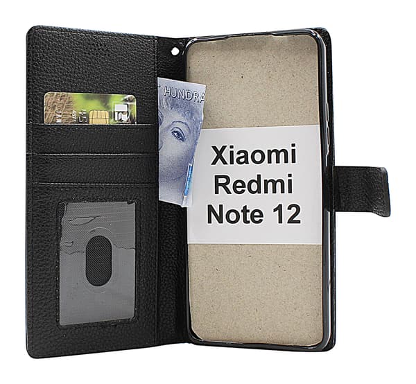 New Standcase Wallet Xiaomi Redmi Note 12 Svart