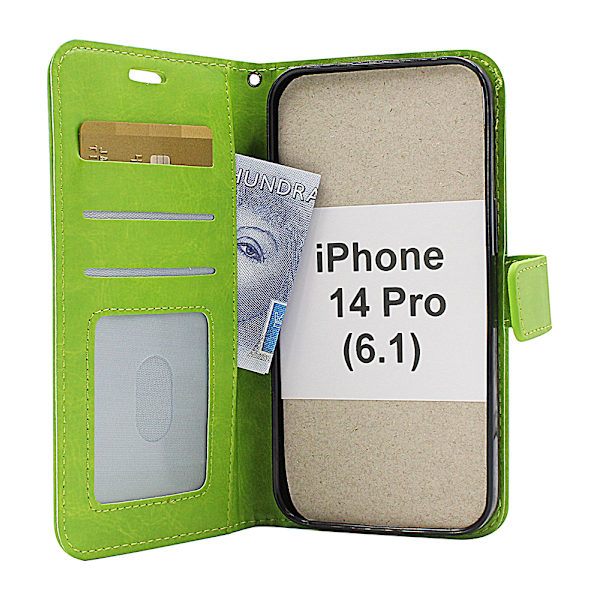 Crazy Horse Wallet iPhone 14 Pro (6.1) Svart