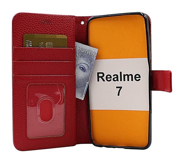New Standcase Wallet Realme 7 Röd
