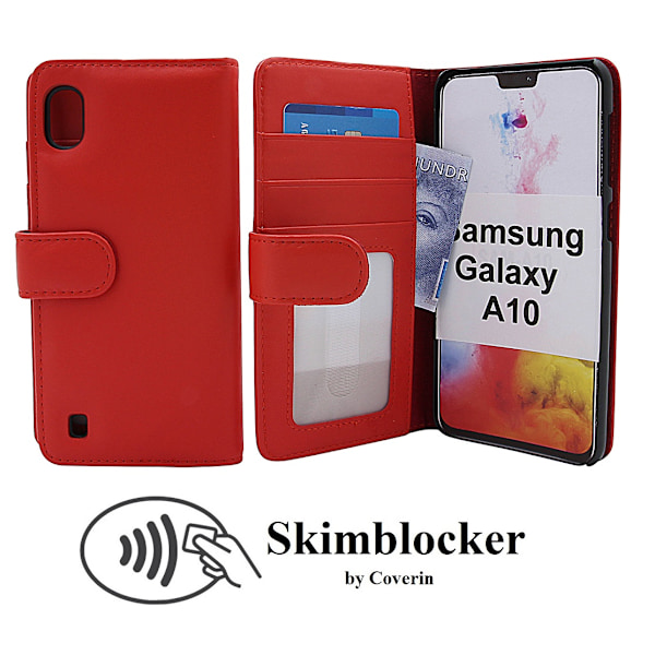 Skimblocker Plånboksfodral Samsung Galaxy A10 (A105F/DS) Röd
