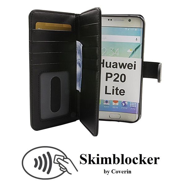 Skimblocker XL Magnet Wallet Huawei P20 Lite Svart
