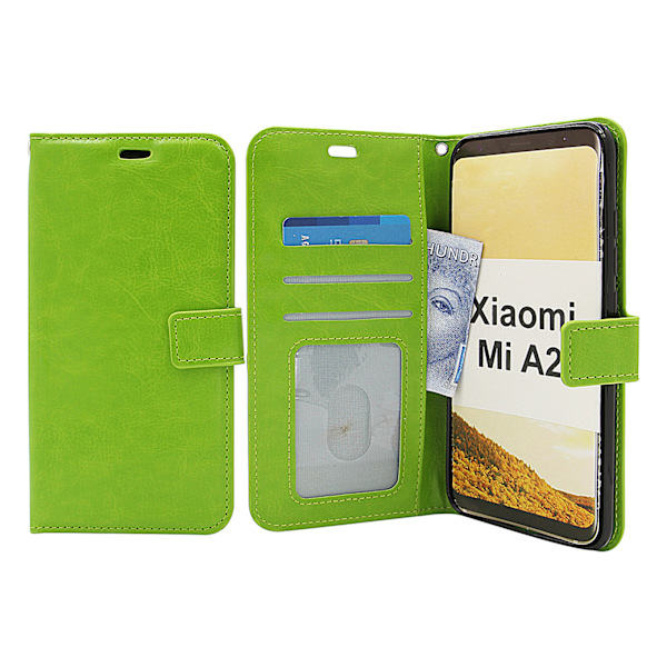 Crazy Horse Wallet Xiaomi Mi A2 Grön