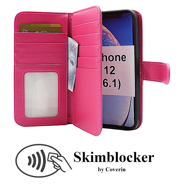 Skimblocker XL Magnet Fodral iPhone 12 (6.1) Hotpink