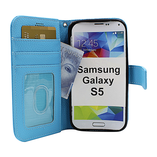 New Standcase Wallet Samsung Galaxy S5 / S5 Neo (G900F/G903F) Svart