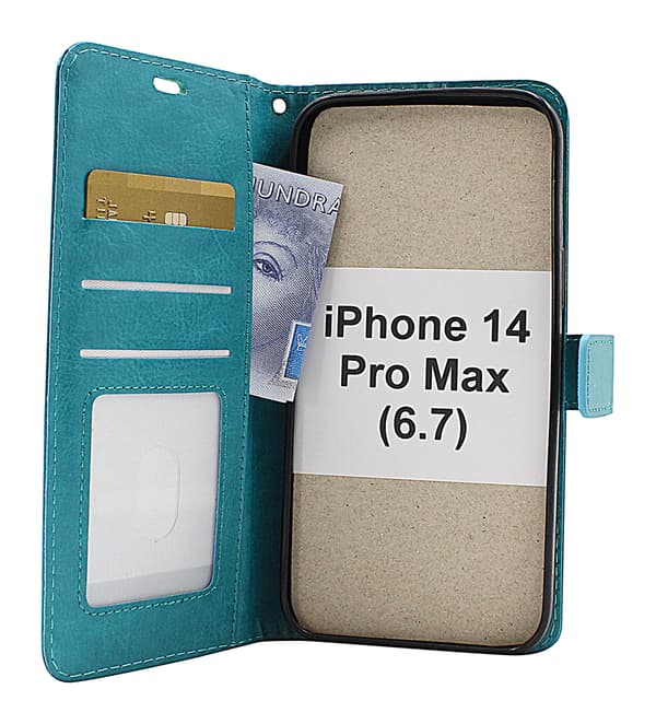 Crazy Horse Wallet iPhone 14 Pro Max (6.7) Turkos