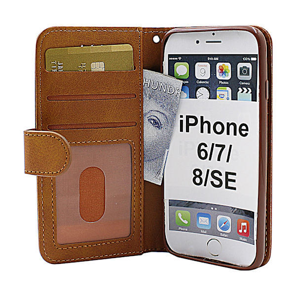 Zipper Standcase Wallet iPhone 6/7/8/SE 2nd Gen. Ljusrosa