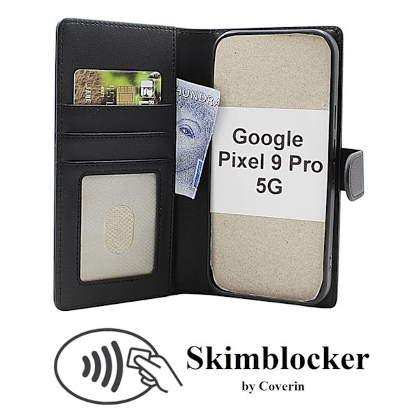 Skimblocker Google Pixel 9 Pro 5G Magnet Plånboksfodral Svart