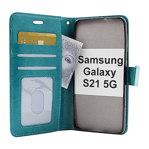 Crazy Horse Wallet Samsung Galaxy S21 5G (G991B) Svart