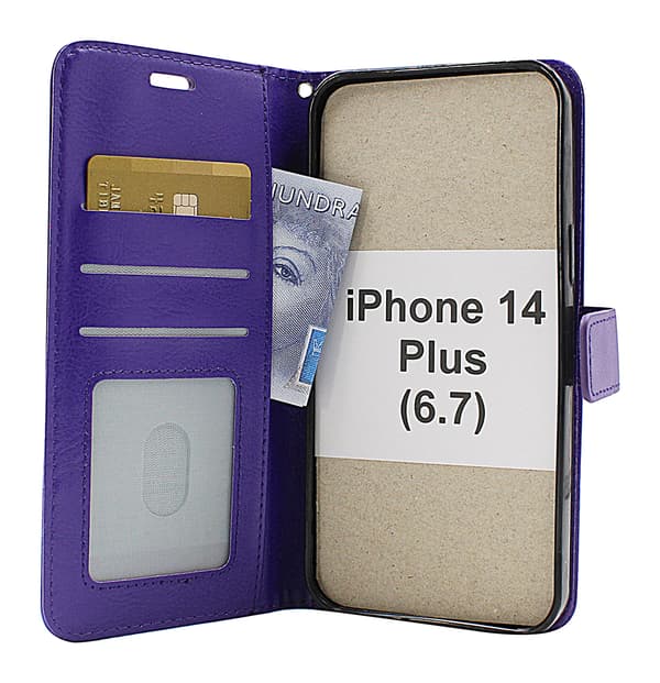 Crazy Horse Wallet iPhone 14 Plus (6.7) Röd