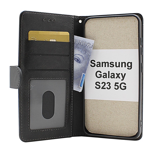 Zipper Standcase Wallet Samsung Galaxy S23 5G Marinblå