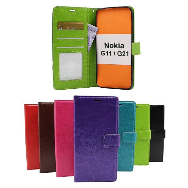 Crazy Horse Wallet Nokia G11 / G21 Brun