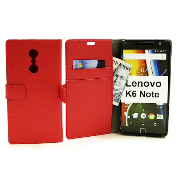 Standcase Wallet Lenovo K6 Note Röd